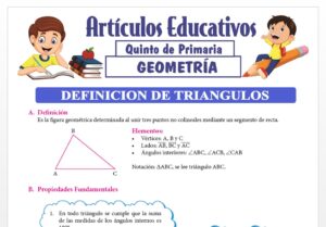 Definición de Triángulos para Quinto de Primaria