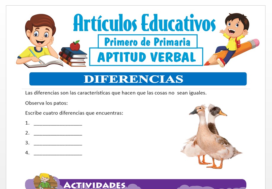 Diferencias para Primero de Primaria