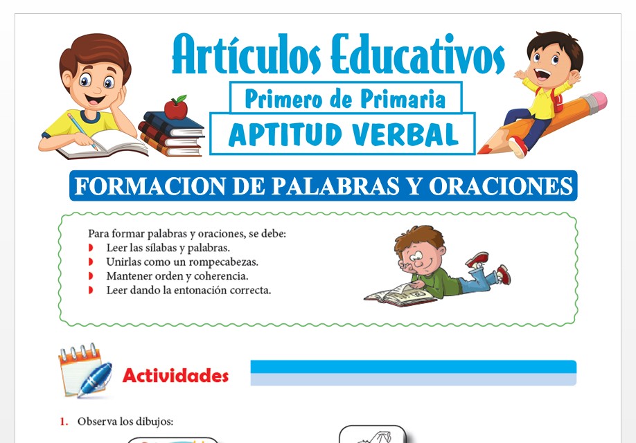 Formación de Palabras y Oraciones para Primero de Primaria