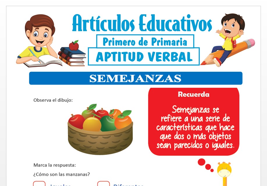 Semejanzas para Primero de Primaria