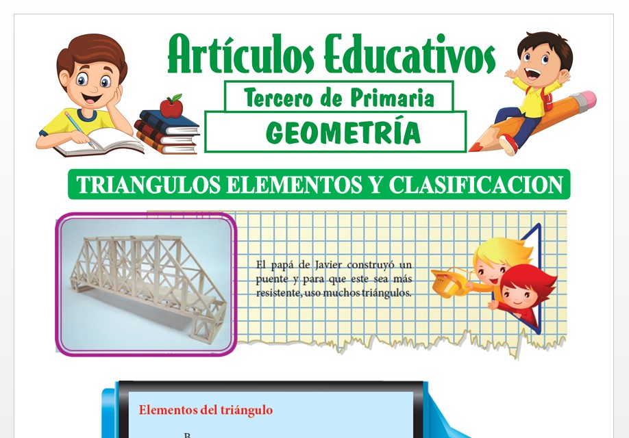 Triángulos Elementos y Clasificación para Tercero de Primaria