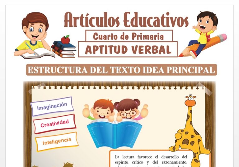 Estructura Del Texto Idea Principal Para Cuarto De Primaria