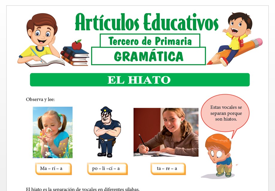 El Hiato para Tercero de Primaria