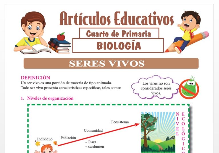 Seres Vivos para Cuarto de Primaria — Articulos Educativos