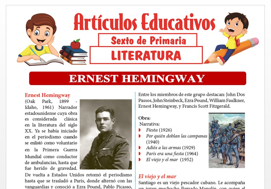 Ernest Hemingway para Sexto de Primaria