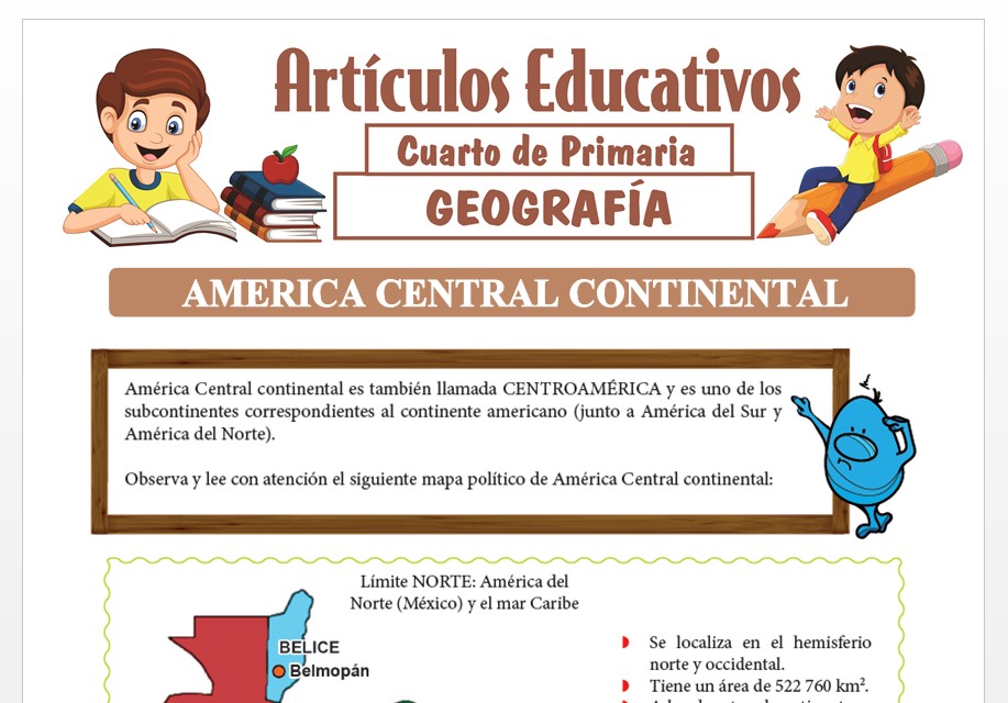 América Central Continental para Cuarto de Primaria