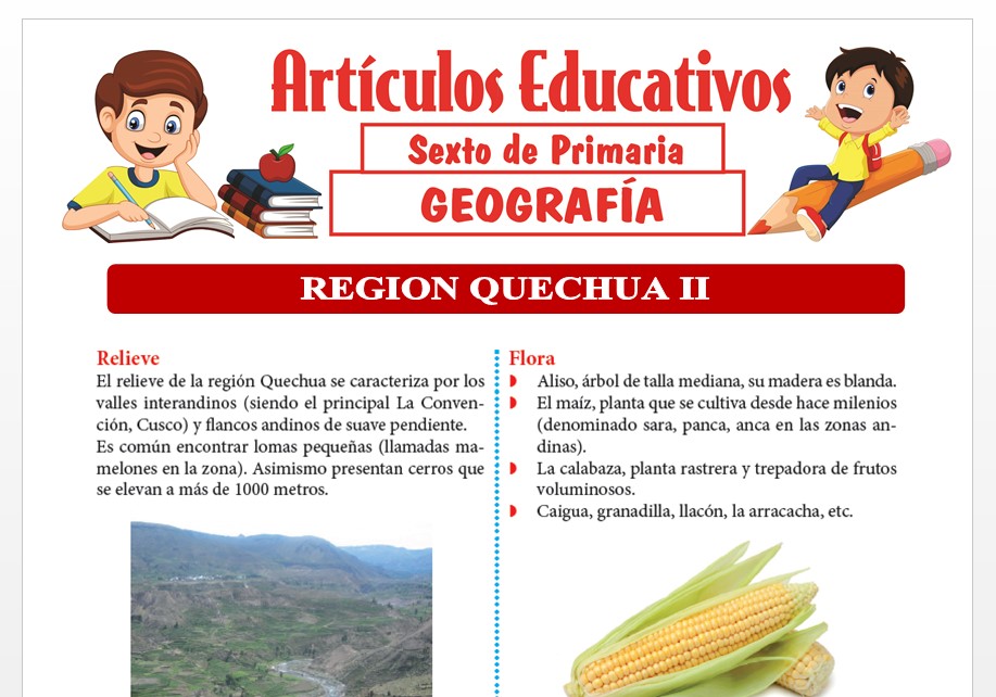 Región Quechua II para Sexto de Primaria