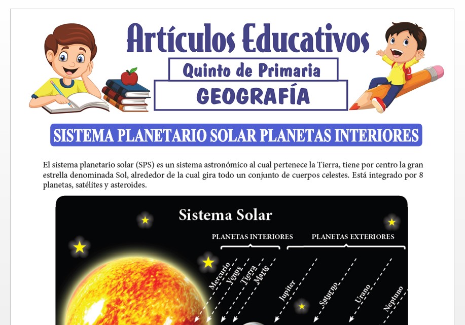 Sistema Planetario Solar Planetas Interiores para Quinto de Primaria